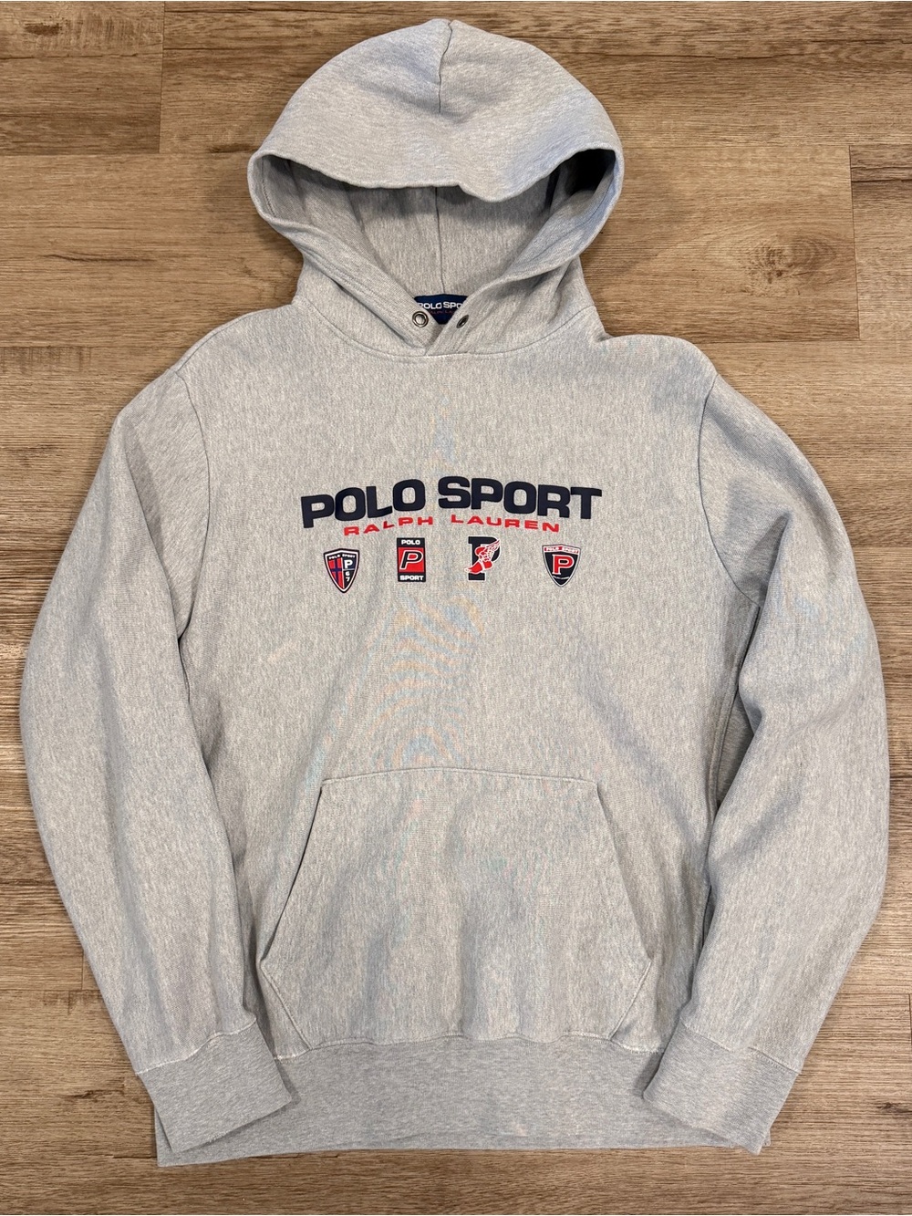 Polo Ralph Lauren Sport P Wing Crest Shield Logo Fleece Sweatshirt Hoodie Large